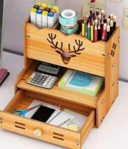 Kệ đựng bút bằng gỗ để bàn tiện lợi HV12