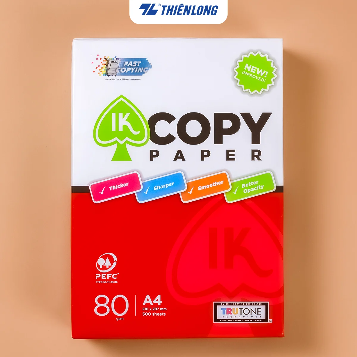 Combo 10 Ream giấy A4 80 gsm IK Copy (500 tờ) - Hàng nhập khẩu Indonesia