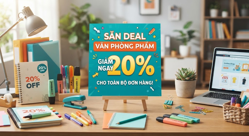 Săn Deal Văn Phòng Phẩm: Giảm ngay 20% cho toàn bộ đơn hàng!