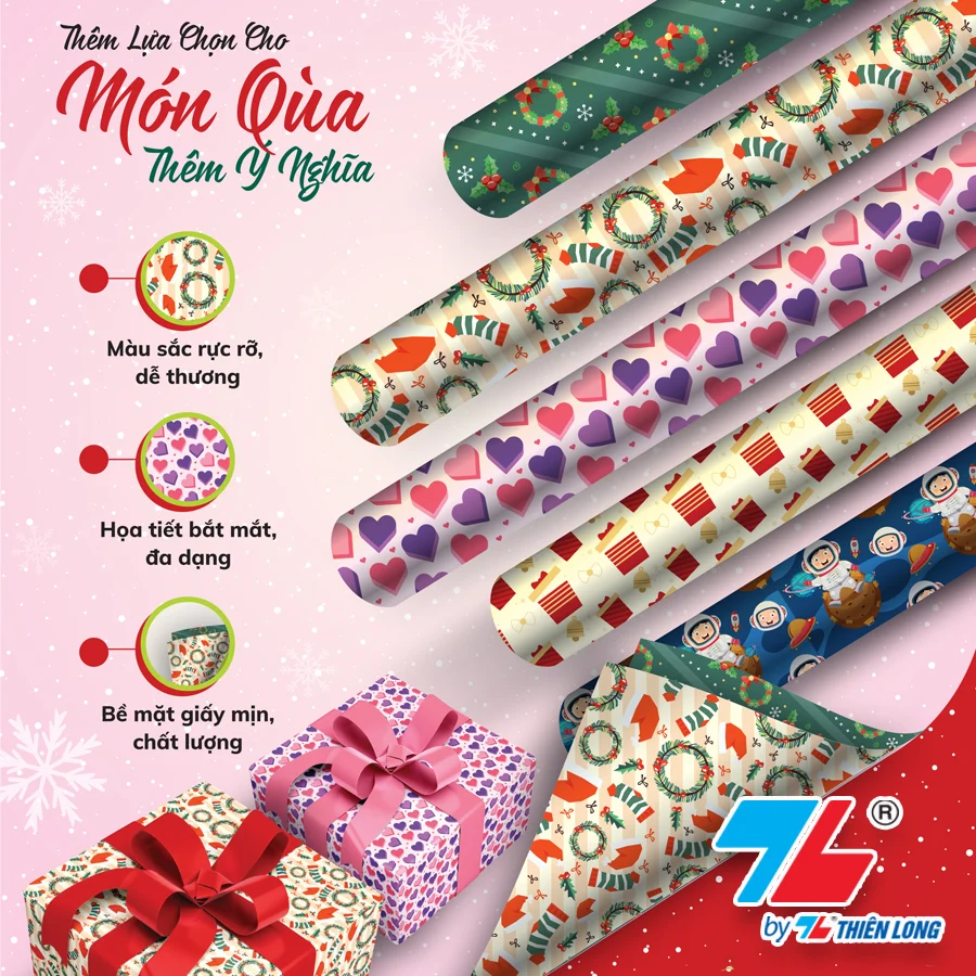 Bộ 5 giấy gói quà Giáng Sinh TAP & CHILL - Món quà thêm ý nghĩa mùa Noel